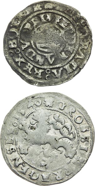 Prague Groschen 1540, 1542 (2 pcs) - back