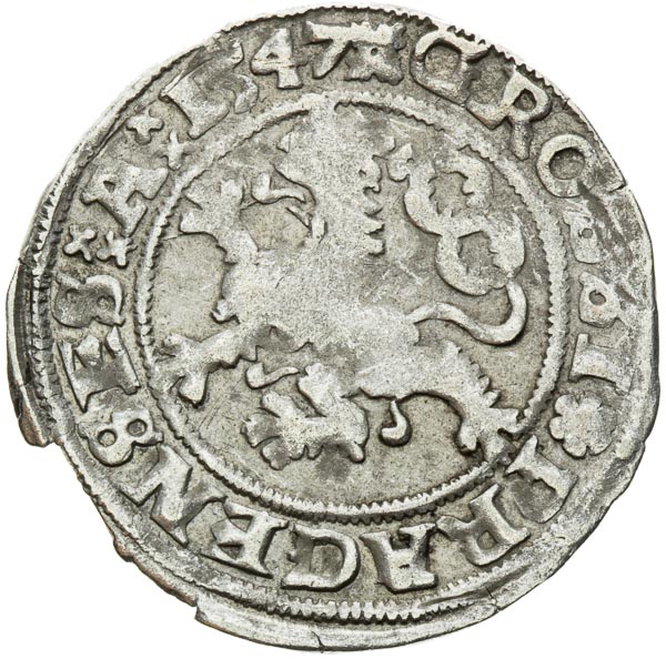 Prague Groschen 1547 - back