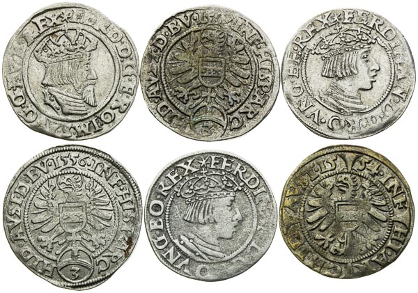 3 Kreutzer (1549, 1550, 1554, 1556, 1557, 1560) (6 pcs) - front