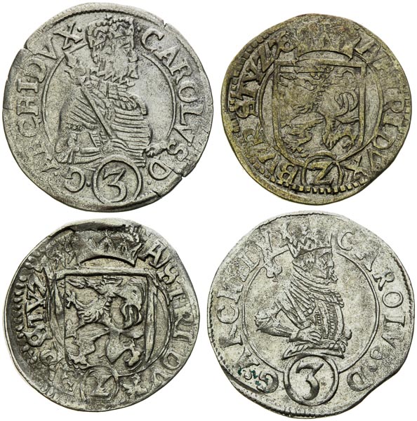 3 Kreutzer, 2 Kreutzer (4 pcs) - front