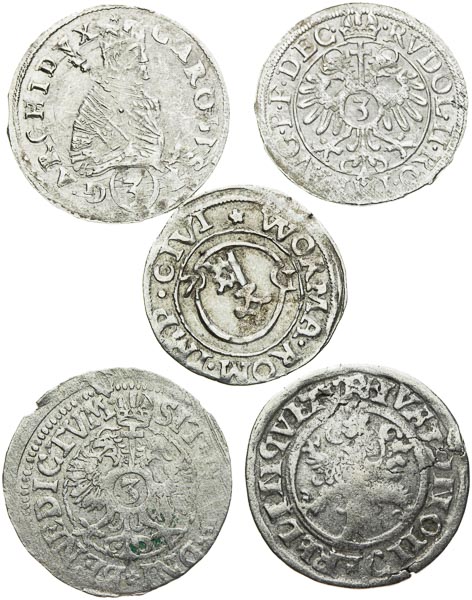 Silver coins (5 pcs) - front