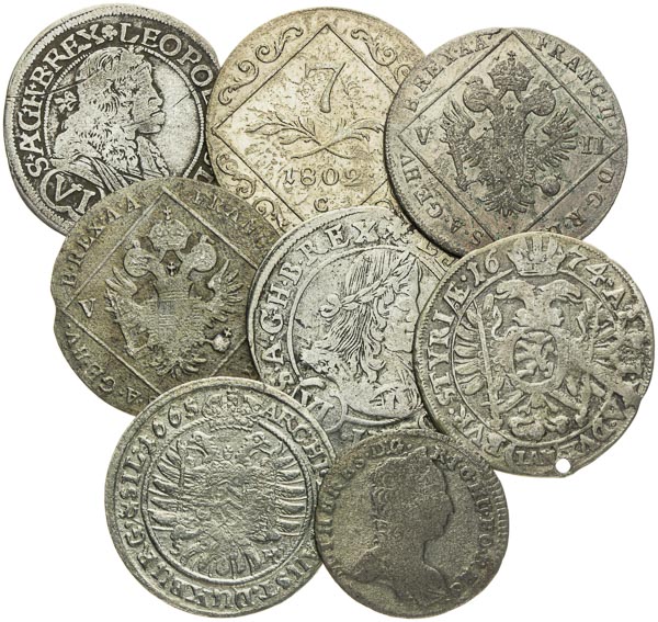 Silver coins (8 pcs) - front