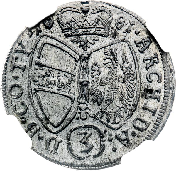 3 Kreutzer 1681 - back