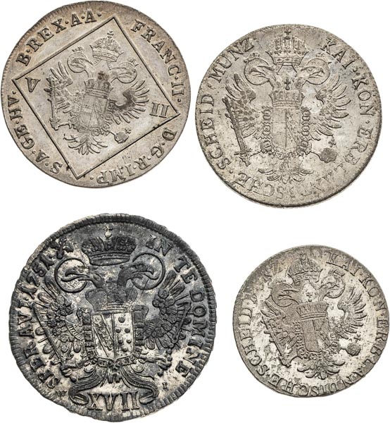 Silver coins (4 pcs) - back