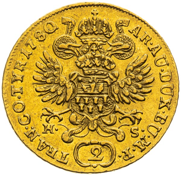 2 Ducats 1780 - back