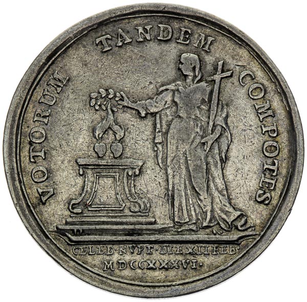 Silver medal 1736 - back