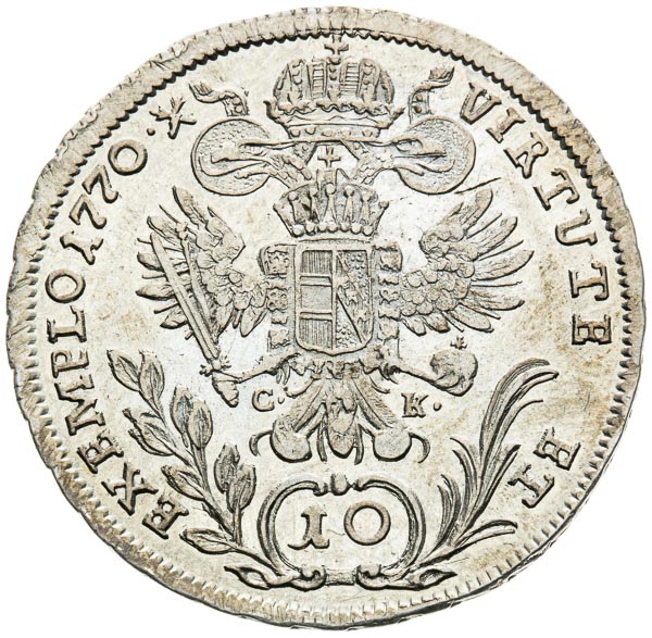 10 Kreutzer 1770 - back