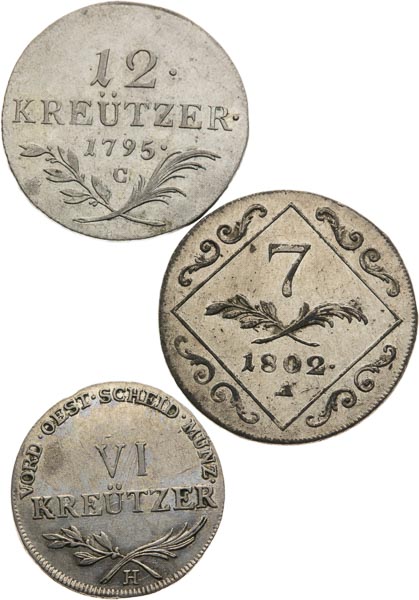 Silver coins 1795-1804 (3 pcs) - front