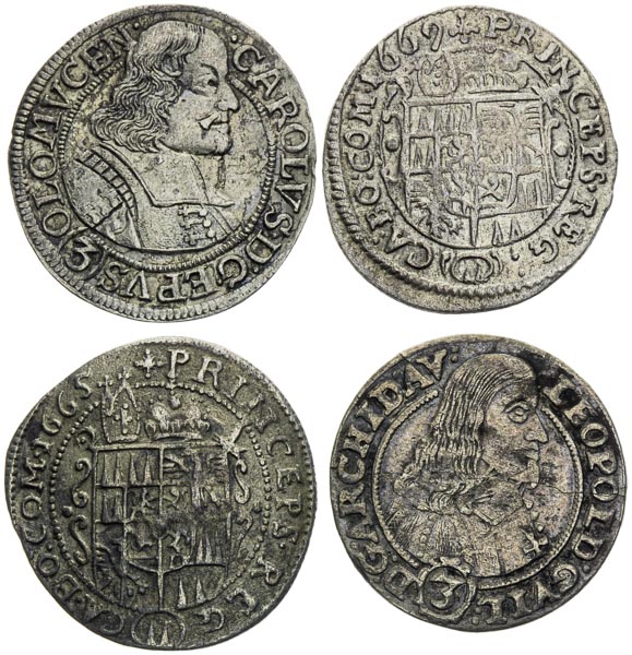 3 Kreutzer 1658-1670 (4 pcs) - front