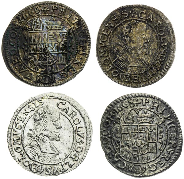 3 Kreutzer 1666-1670 (4 pcs) - back