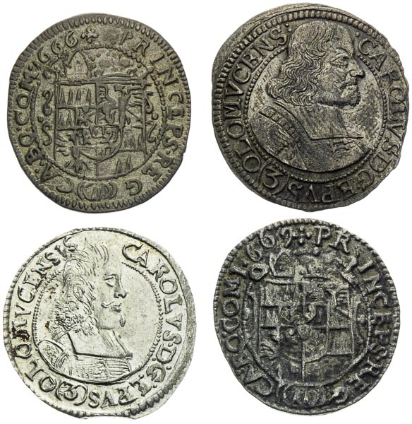 3 Kreutzer 1666-1670 (4 pcs) - back