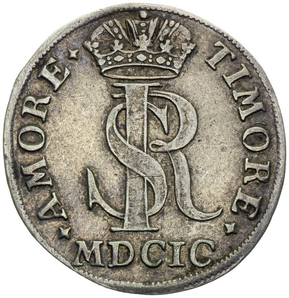 Silver token 1699 - back