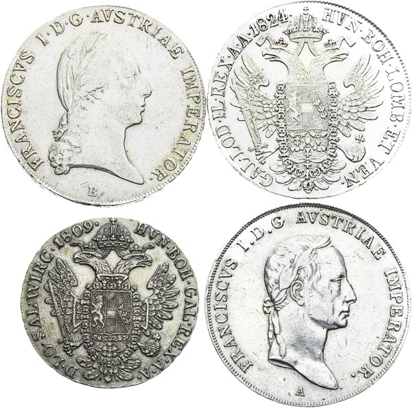 Silver coins (4 pcs) - front