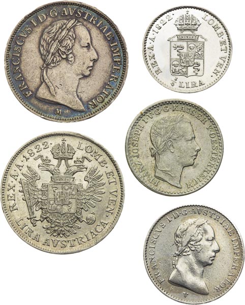 Silver coins (5 pcs) - front