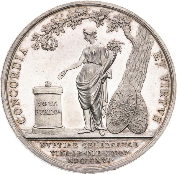 Silver medal 1816 - back