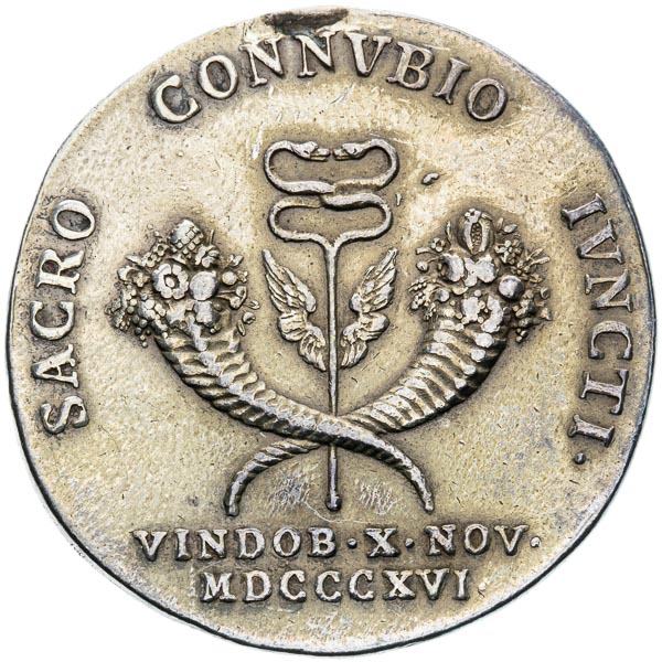 Silver token 1816 - back