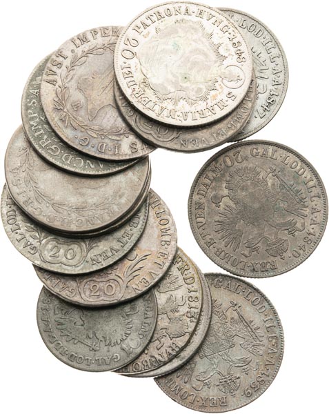 10, 20 Kreutzer (14 pcs) - front