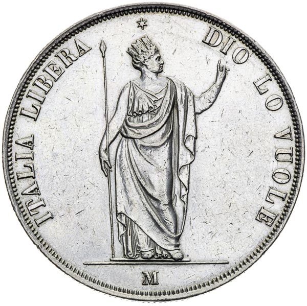 5 Lire 1848 - back