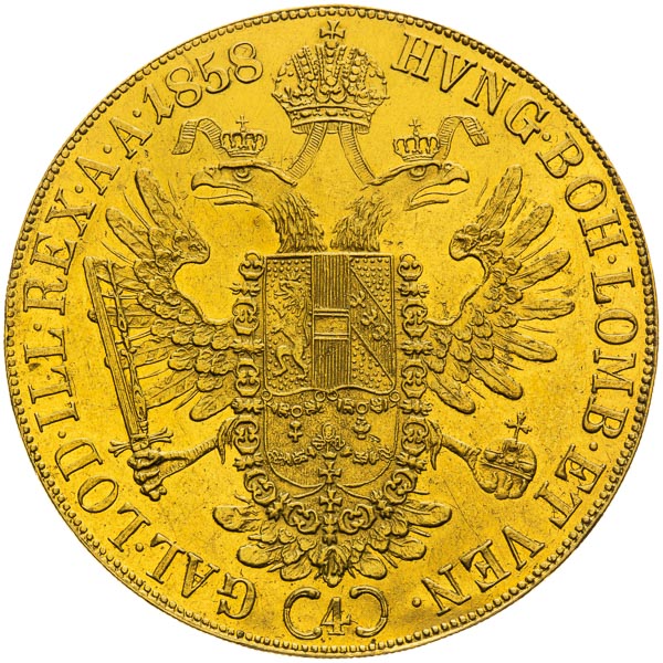 4 Ducats 1858 - back