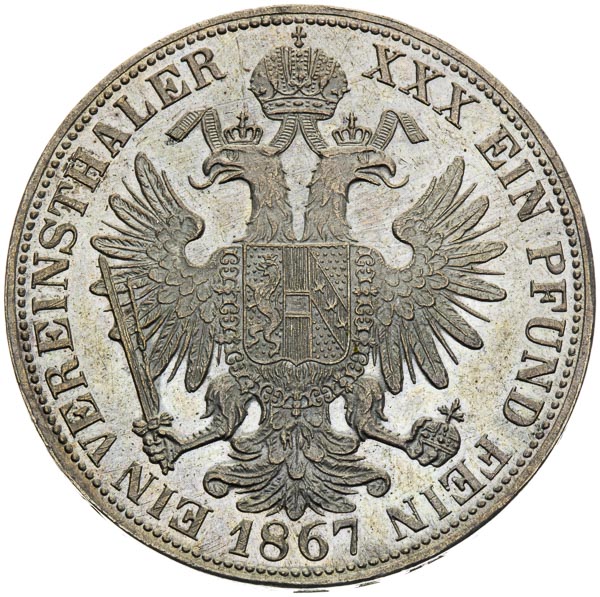 Federal thaler 1867 - back