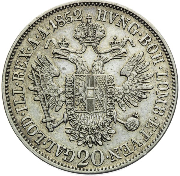 20 Kreutzer 1852 - back