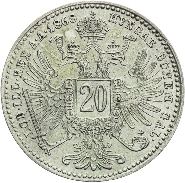20 Kreutzer 1868 - back