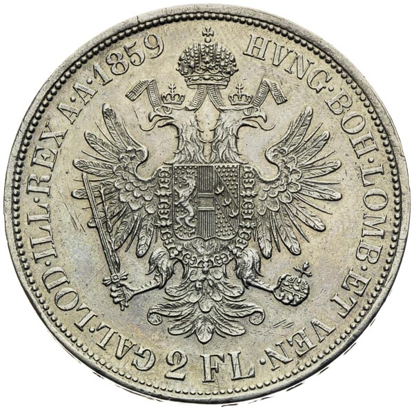 2 Gulden 1859 - back