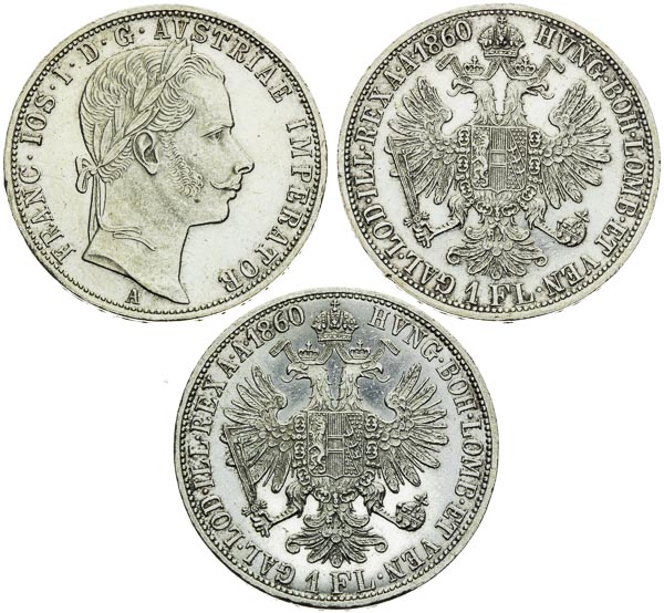 Gulden 1860 (3 pcs) - front