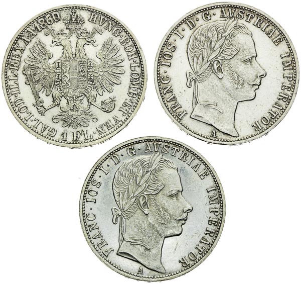 Gulden 1860 (3 pcs) - back