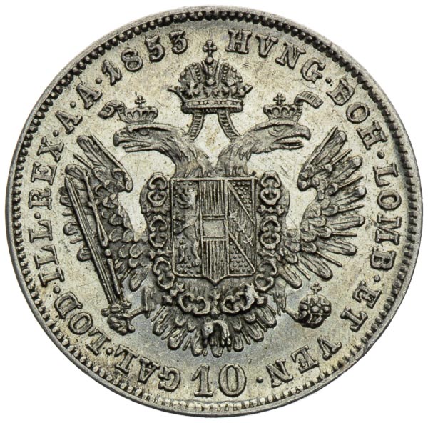 10 Kreutzer 1853 - back