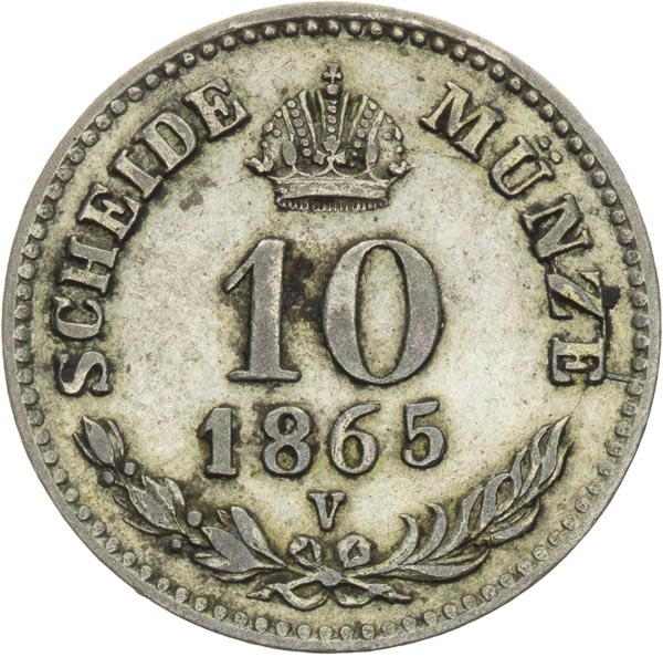 10 Kreutzer 1865 - back