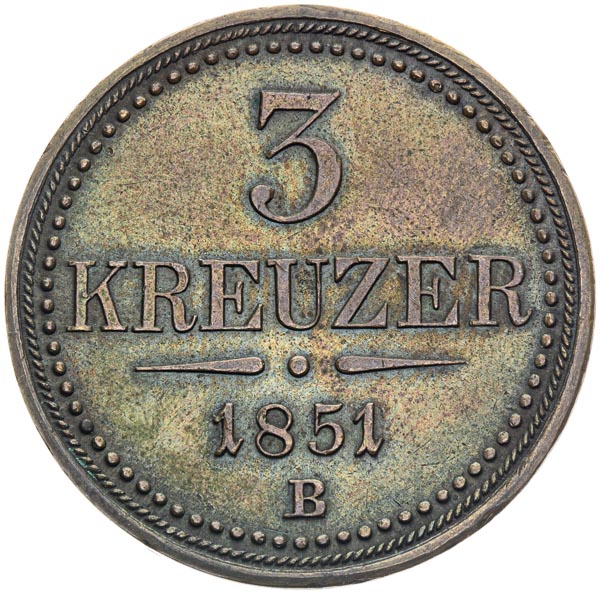 3 Kreutzer 1851 - back