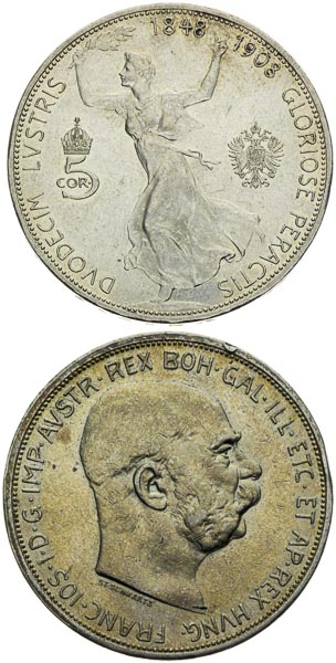 5 Corona 1908, 1909 (2 pocs) - back