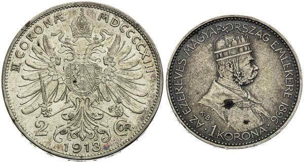 Silver coins (2 pcs) - back