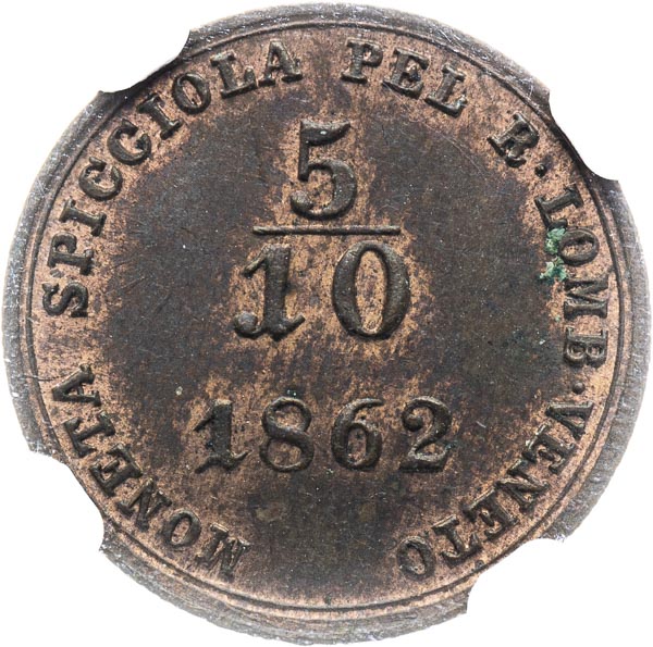 5/10 Soldo 1862 - revers