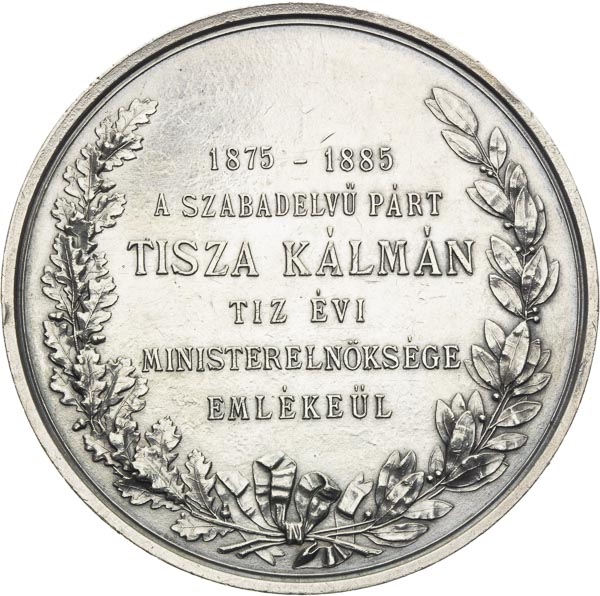 Silver medal 1885 - back