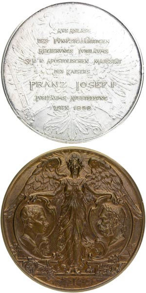 Silver and Bronze Medal 1898 (2 pcs) - back