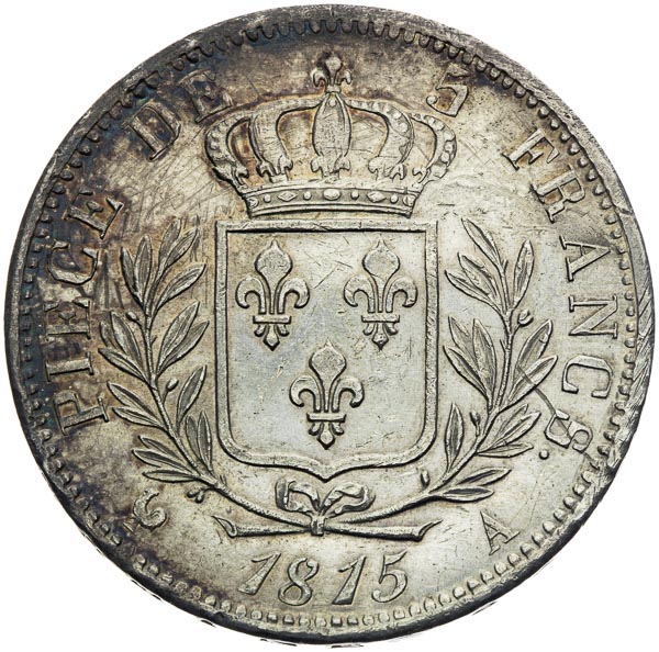 5 Francs 1815 - back