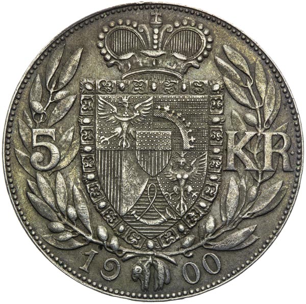5 Koruna 1900 - back