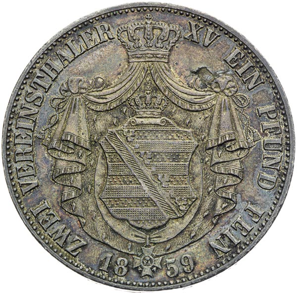 Federal 2 Thaler 1859 F - back