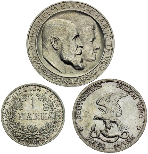 Silver coins (3 pcs) - front
