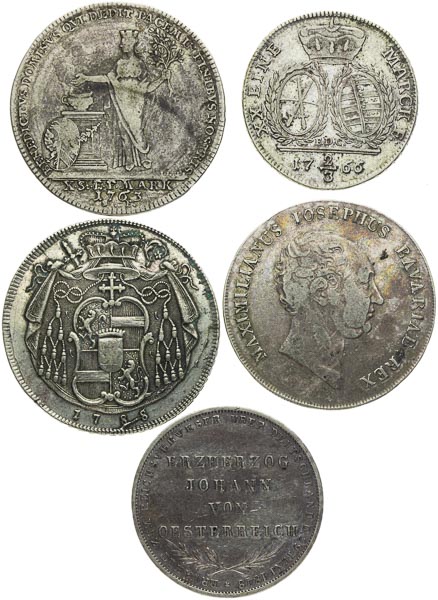 Silver coins (5 pcs) - front