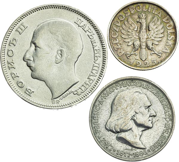 Silver coins (3 pcs) - front