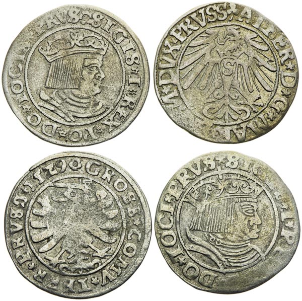 Groschen 1529, 1530, 1531, 1544 (4 pcs) - front