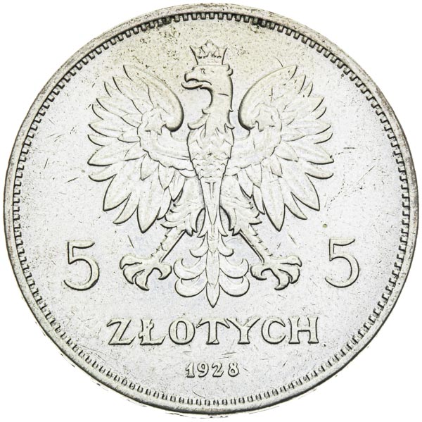 5 Zloty 1928 - back