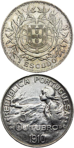 Escudo 1910, 1915 (2 pcs) - front