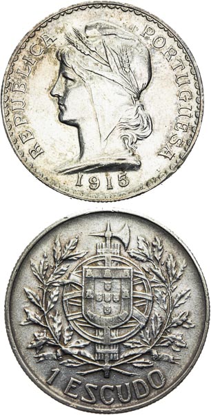 Escudo 1910, 1915 (2 pcs) - back