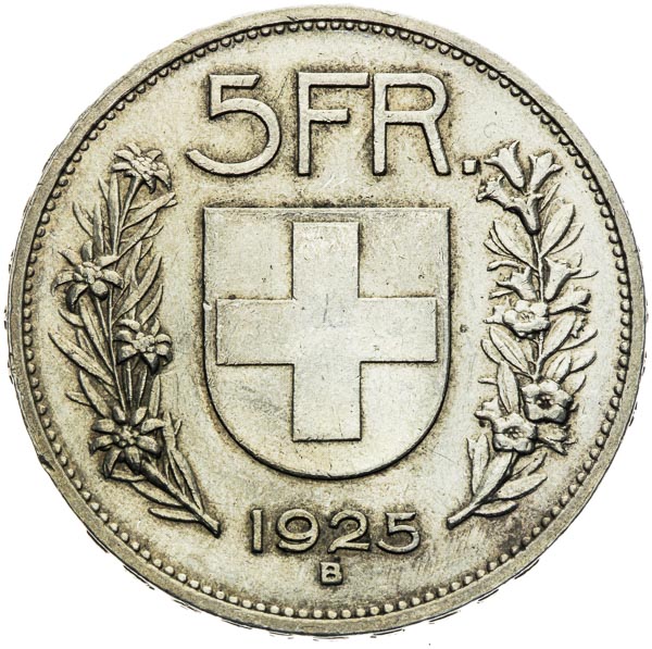 5 Francs 1925 B - back