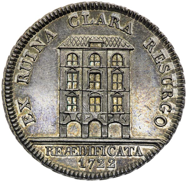 Silver medal 1722 - back