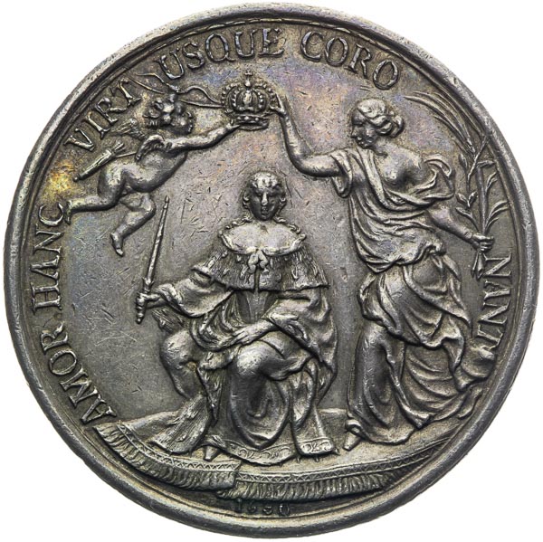 Silver medal 1680 - back